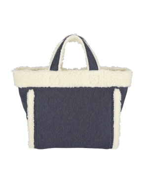 미디움 데님 워시/셰르파 스몰 투웨이 토트백