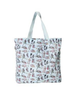 라지 폴더웨이 토트 - 캣츠 파자마