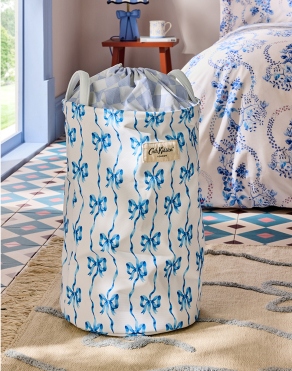 런드리 백 세탁 바구니 - 블루 보우