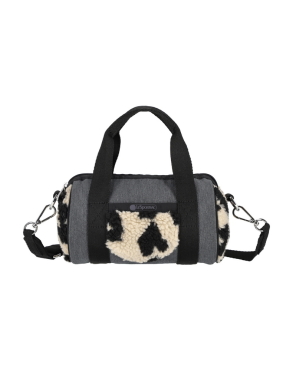 블랙 데님/레오파드 셰르파 롤 백