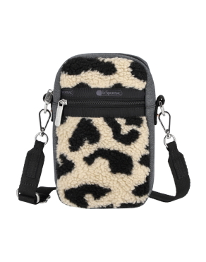 블랙 데님/레오파드 셰르파 폰 크로스바디