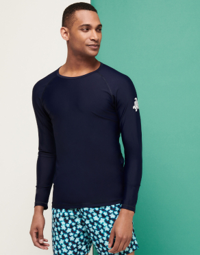 맨즈 네이비 터틀 로고 래쉬가드 (VQ-25SSREGC0R35390)