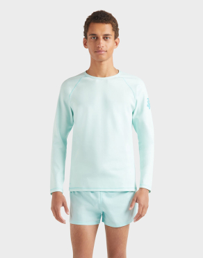 맨즈 페일 블루 그린 터틀 로고 래쉬가드 (VQ-25SSRGLH3G78344)