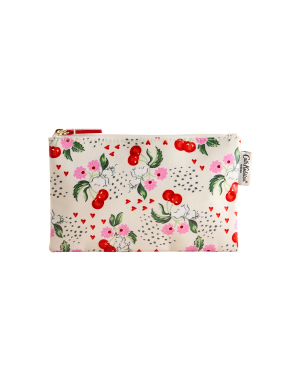 지퍼 펄스 파우치 - 에크루 체리 번치