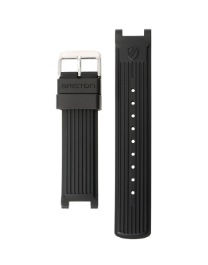 러버 스트랩 실버 블랙 20mm R20.B