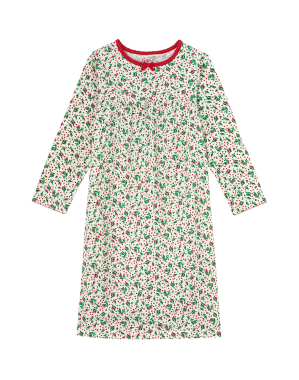 긴팔 키즈 원피스 파자마 로즈 앤 하트