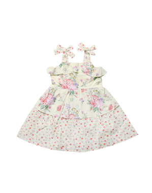 키즈 프릴리 티어드 드레스 플로럴 필즈 & 썸머 딧시