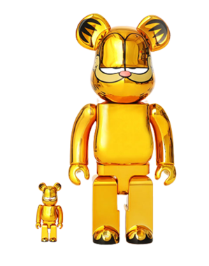 400%+100% BEARBRICK GARFIELD GOLD CHROME Ver.