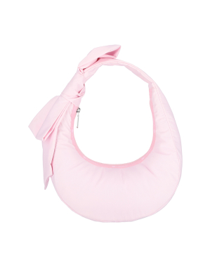 핑크 보우 크레센트 숄더백
