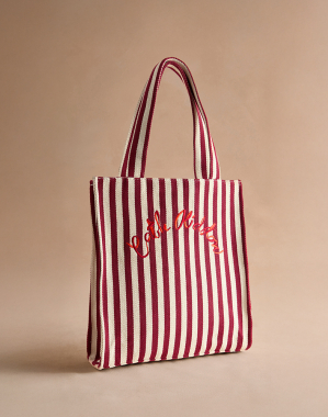 우븐 라지 북백 - 체리 스트라이프