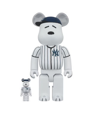 400%+100% MLB × PEANUTS BEARBRICK SNOOPY（NEW YORK YANKEES）