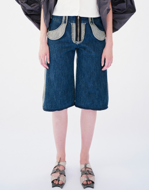 트위스트 데님 버뮤다