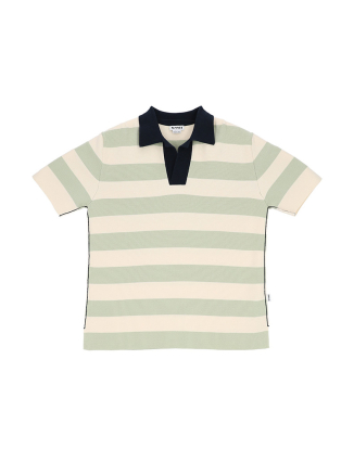 컬러블럭 스트라이트 폴로 셔츠