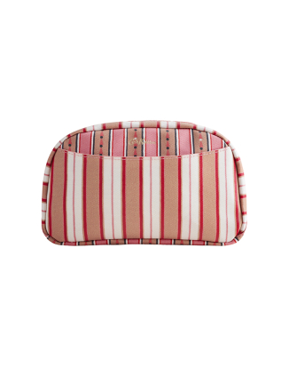 트래블 볼러 백 파우치 - 핑크 스트라이프