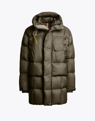 남성 롱 다운 푸퍼 재킷 볼드 파카-OLIVE GREY (25WMPMPUPP02PJ0103)