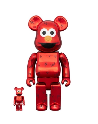 400%+100% BEARBRICK ELMO CHROME Ver.