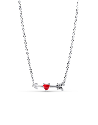 애로우 & 무라노 글라스 하트 네크리스