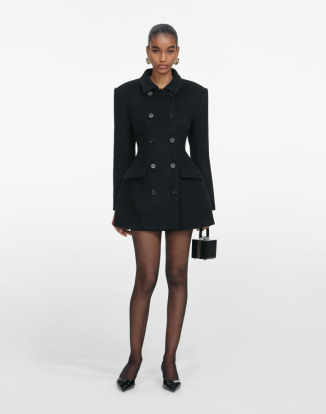 블랙 울 더블 브레스티드 재킷