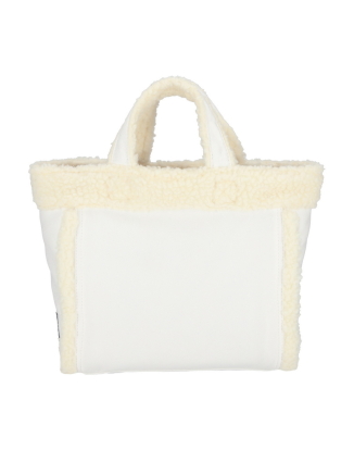 화이트 데님/크림 셰르파 스몰 투웨이 데님 토트백
