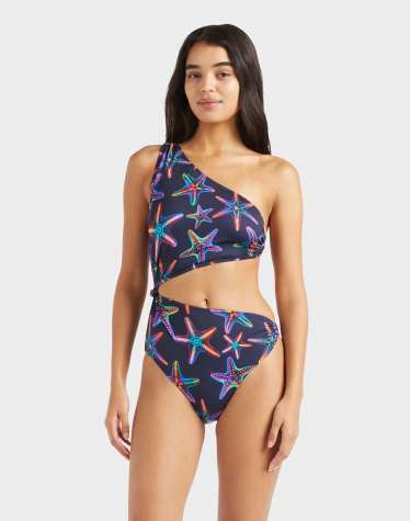 우먼즈 비대칭 원피스 스윔웨어 디스코 스타 패턴 (VQ-25SSFFOCH107390)