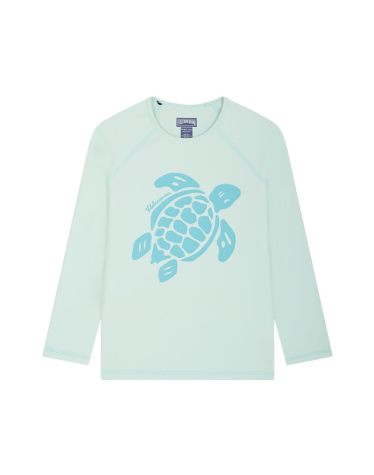 키즈 페일 블루 그린 터틀 로고 래쉬가드 (VQ-25SSGYYH3G78344)