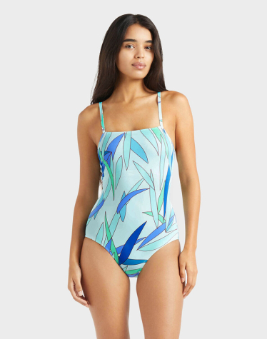 우먼즈 원피스 스윔웨어 블루 트로피컬 패턴 (VQ-25SSLRECH144373)