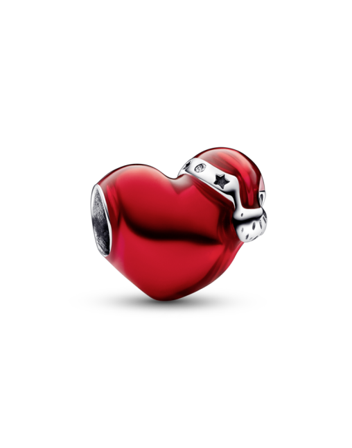 메탈릭 레드 크리스마스 하트 참