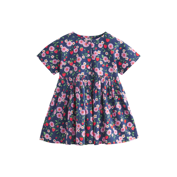 키즈 버튼 다운 드레스 - 스트로베리 스몰