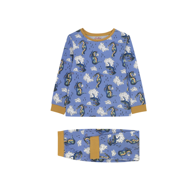 롱 슬리브 저지 파자마 세트 피스 드래곤